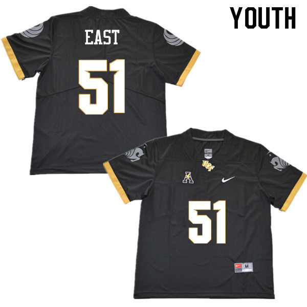 Youth #51 Darious East UCF Knights College Football Jerseys Sale-Black